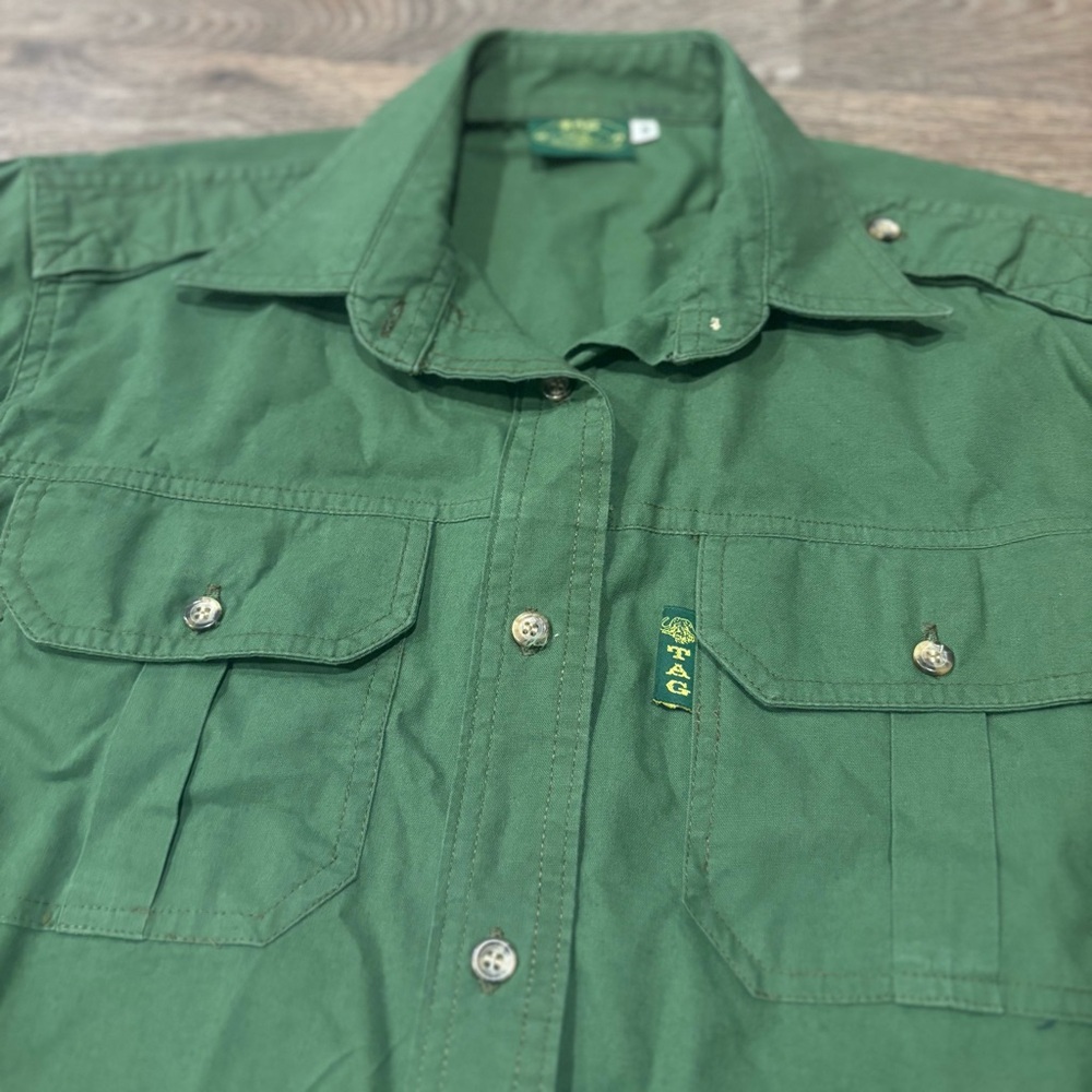TAG Safari Trail Shirt Women’s S Green LS Utility Outdoor Button Down Gorpcore - Picture 3 of 5